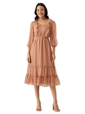 Dress for Women | One Piece Kurta Set | Tops for Women(Dusty Cream)