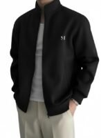 Casual Jacket for Men | Regular Fit Stand Up Collar Zip Closure Casual Sweatshirt | Regular Wear, Travel Layering Warm Hoodie