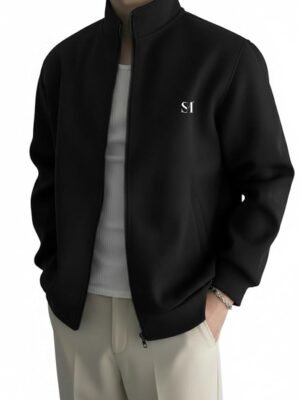 Casual Jacket for Men | Regular Fit Stand Up Collar Zip Closure Casual Sweatshirt | Regular Wear, Travel Layering Warm Hoodie