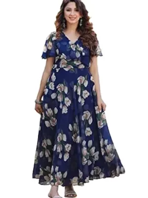 Women Maxi Gown(Navy Blue)