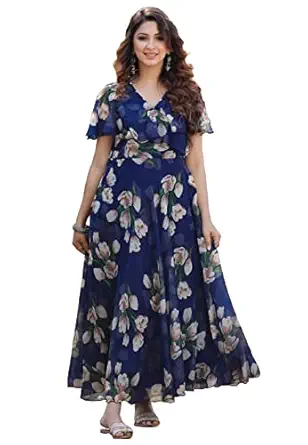 Women Maxi Gown(Navy Blue)