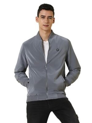 Men's Baseball Collar Polyester Casual Jacket