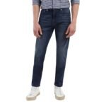 Men's  Slim Tapered Fit Mid Rise Blue Jeans