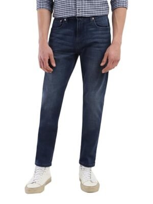 Men's Slim Tapered Fit Mid Rise Blue Jeans