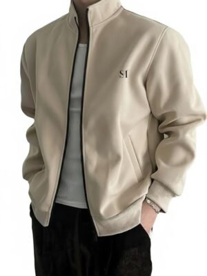 Casual Jacket for Men | Regular Fit Stand Up Collar Zip Closure Casual Sweatshirt | Regular Wear, Travel Layering Warm Hoodie