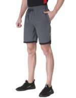 Lycra Quick Dry Shorts for Men, Regular Fit Gym Short Pant, Training & Workout, Lightweight Sportswear(Dark Grey)