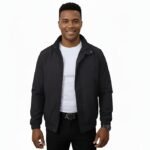 Solid Black Polyester Winter Jacket For Men | Regular Fit Full Sleeve Sports & Casual Wear