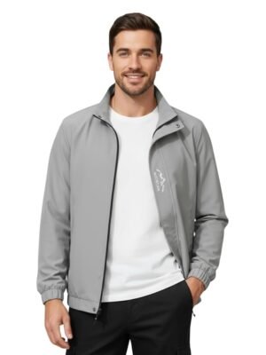 Men's Bomber Jacket | Lightweight Casual Zip-Up Jacket | Stylish Slim Fit Outerwear for All Seasons(Grey)