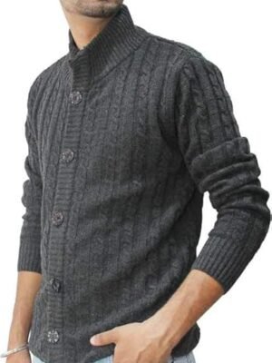Men Woolen Buttoned Sweater Full Sleeves