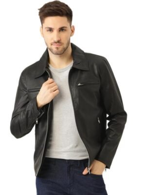 Men's Black Solid Jacket