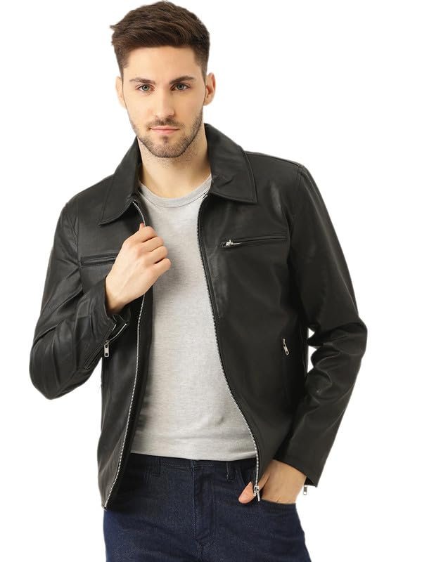 Men's Black Solid Jacket