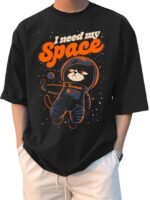 Half Sleeve Oversized Cotton blend Round Neck Drop Shoulder Printed Men's T-Shirt