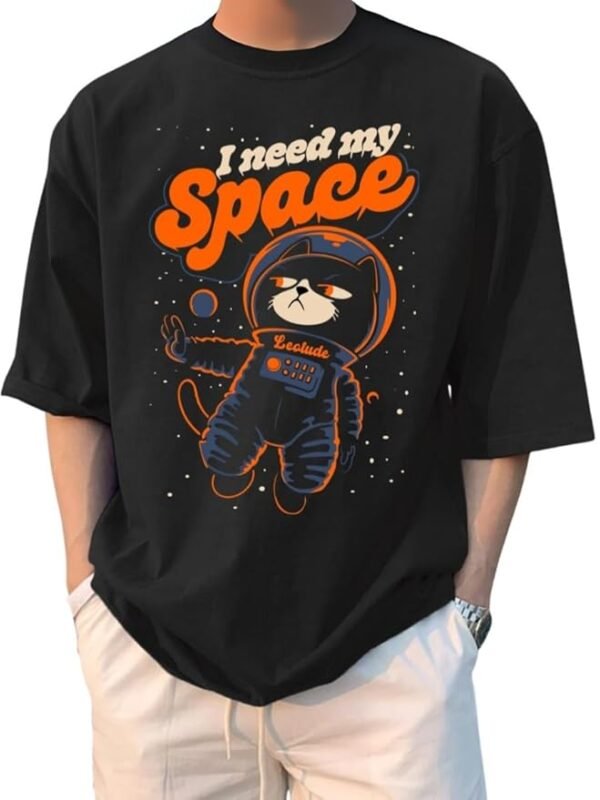 Half Sleeve Oversized Cotton blend Round Neck Drop Shoulder Printed Men's T-Shirt