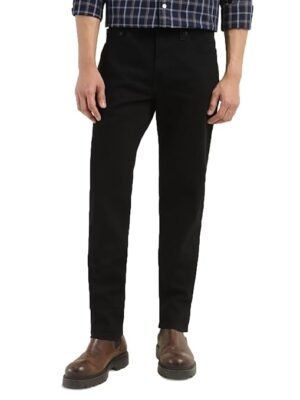 Men's  Slim Fit Mid Rise Jeans(Solid Black)