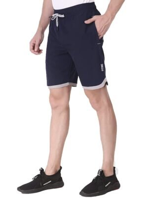 Lycra Quick Dry Shorts for Men, Regular Fit Gym Short Pant, Training & Workout, Lightweight Sportswear(Navy Blue)