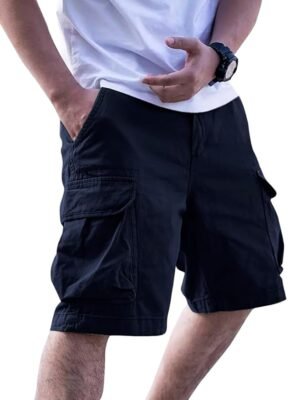Men's Shorts || Casual Men Shorts Cotton || Half Pant for Man || Cargos Shorts(Navy-Blue)