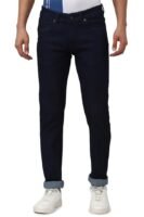 Men's Neo-Slim Fit Mid Rise Stretchable Jeans, Navy Blue