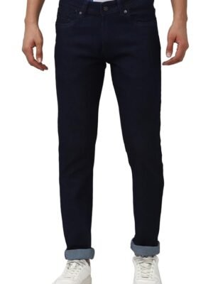Men's Neo-Slim Fit Mid Rise Stretchable Jeans, Navy Blue