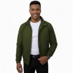 Solid Green Polyester Winter Jacket For Men | Regular Fit Full Sleeve Sports & Casual Wear