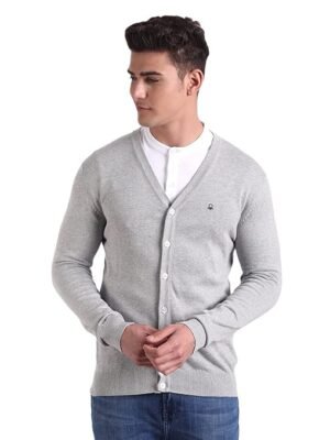 Men's Cotton V-Neck Casual Cardigan Sweater