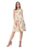 Beige Women’s Fit & Flare Knee Length Dress