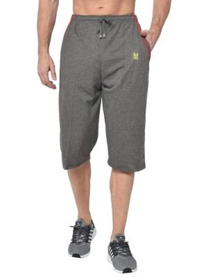 Cotton Blended Regular Fit 3/4th Capri for Men(Dark grey)