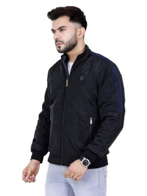 Jacket For Men Casual Zipper Bomber For Winter(Black)