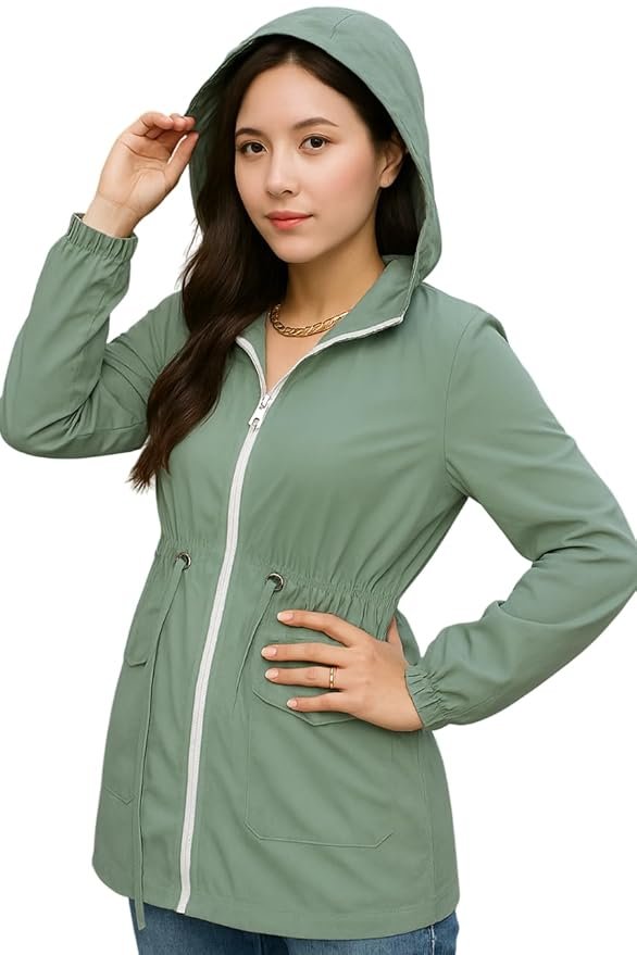 Women Jacket || Women Sweatshirt Style Jacket for Winter Wear(Green)