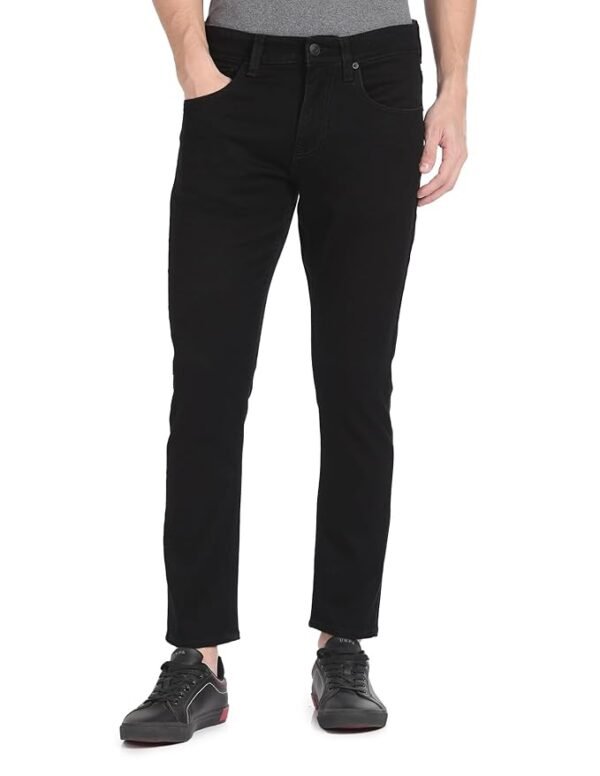 Black Men's Tapered Jeans