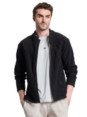 Sweatshirt for Man Stylish Sweatshirts for Men Breathable Jacket for Man Full Zipper Sweatshirt (Black)