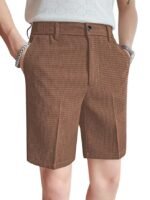 Casual Men Shorts | Rich Regular Fit Solid Short with Side Pockets | Relaxed Fit Half Pants (Brown）