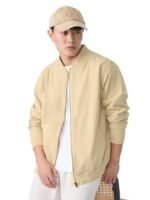Dune Men and Boys Full Sleeves Band Neck Solid Lightweight Oversized Fit Casual Summer Streetwear Bomber Jacket