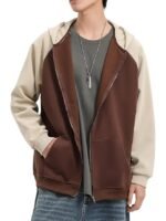Men's Color Block Hoodie||Zip-Up Sweatshirt with Pockets ||Casual Cotton Blend Jacket for Men