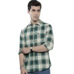 Men's Cotton Regular Fit Checkered Full Sleeves Spread Collar Casual Shirt