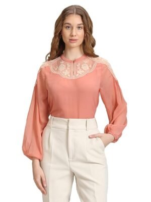 Women's Polyester Regular Fit T-Shirt( Dusty Pink)