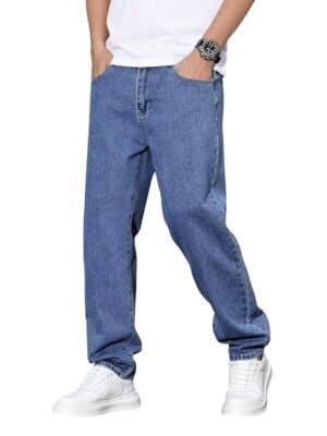 Relaxed Fit Mid Rise Jeans Pant for Men(Blue)