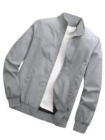 Men's Regular Jacket Fit For Casual Wear || Low-Cut Standing Collar || Full Sleeve | Latest Stylish Jacket For Men(Grey)