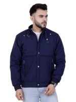 Full Sleeves Bomber Jacket for Men | TPU Men's Standing Collar Lightweight Winter Jacket(Navy)