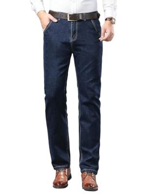 Jeans for Men | Denim Pants with Straight Fit & Formal Look(Dark Blue)
