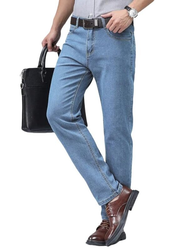 Jeans for Men | Denim Pants with Straight Fit & Formal Look(Light Blue)