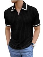 Men's Polycotton Regular Fit Stylish Half Sleeve Casual T-Shirt Plain & Trendy (Black)