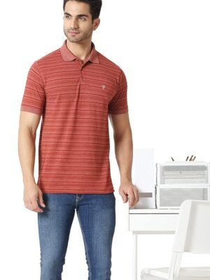 Men's Cotton Regular Fit Polo T-Shirt(Red)