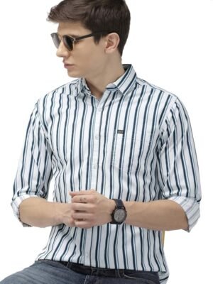 Men's Cotton Slim Fit Checkered Full Sleeves Spread Collar Casual Shirt