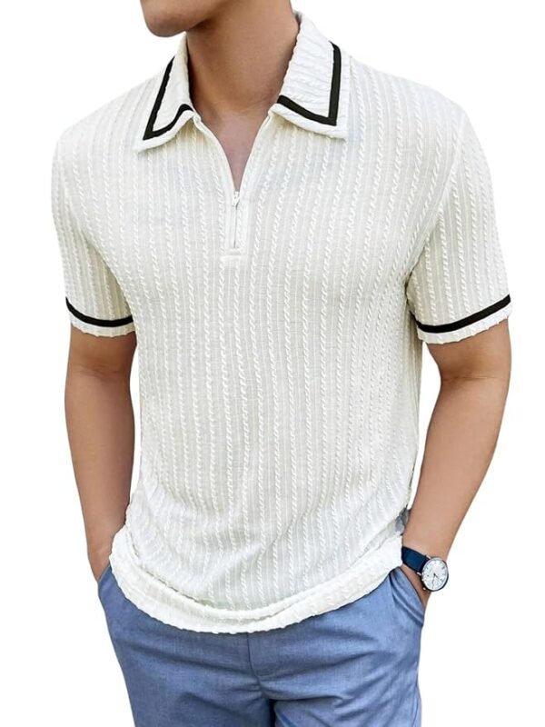 Men's Polycotton Regular Fit Stylish Half Sleeve Casual T-Shirt Plain & Trendy (White)