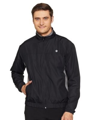 Men's Black Solid Regular Jacket