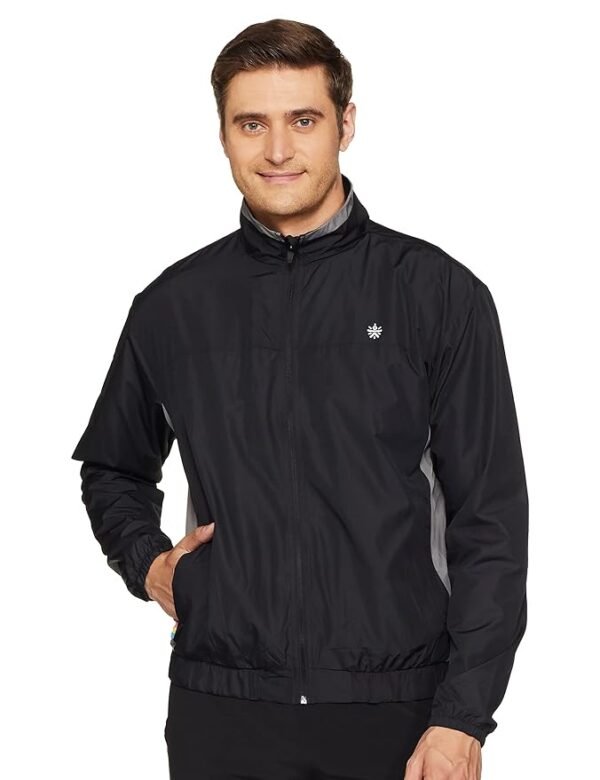 Men's Black Solid Regular Jacket