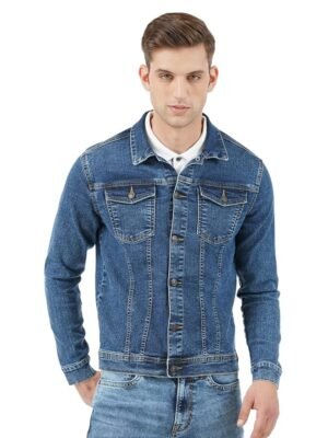 Men's Standard Length Cotton Blend Stretch Denim Jacket