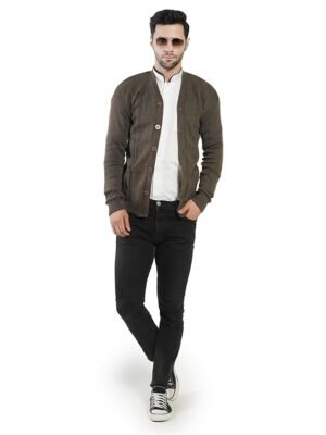 Men's Front Open Buttoned Full Sleeve Solid Color Cardigan/Woolen Jacket/Waist Coat