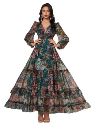 Dress for Women || Western Dresses for Women || One Piece Maxi Dress(Green)