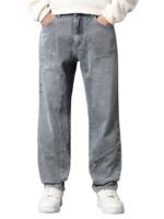 Grey Men Wide Leg Relax Fit Jeans | Baggy Jean's for Boys | Oversized Jean's for Everyday Streetwear